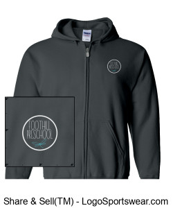 Adult Zipped Hoodie - Logo Front and Back Design Zoom